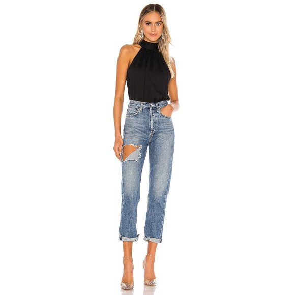 Susana Monaco Tie Neck Flare Top - Picture 1 of 10